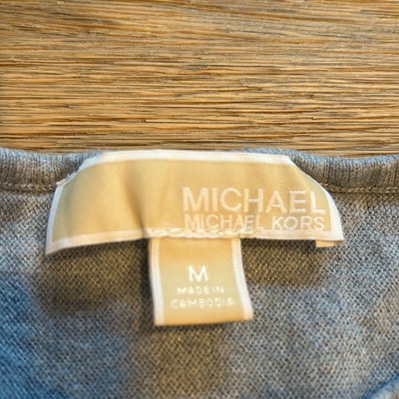 MICHAEL Michael Kors Woman Long sleeve shirt Medium Gray Cotton Viscose Nylon - Picture 2 of 7